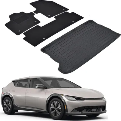 Image de Ensemble Tapis Velours Sur Mesure et Coffre TPE pour Kia Ev6 Depuis 2022