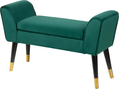Zdjęcie produktu dla Ławka SCARLETT 90cm aksamitna szmaragdowa zieleń
