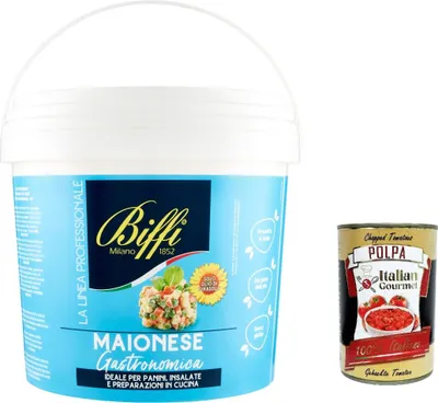 Produktbild von 3x Biffi La Linea Professionale Maionese Gourmet mayo Mayonnaise 5Kg + italian Gourmet gourmet polpa 400g