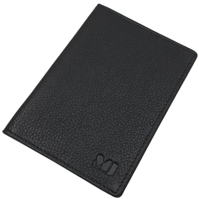Productafbeelding van ID-kaarthouder met RFID & NFC-bescherming in zwart van koeiennappaleer