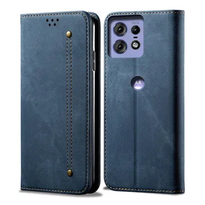 Immagine prodotto di Custodia per Motorola Edge 50 Pro, Custodia a portafoglio in pelle con chiusura magnetica e supporto blu