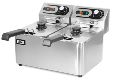 Produktbild von HCB Doppel-Fritteuse - 2 x 4,5 Liter - 2 x 230V - Edelstahl - 2584