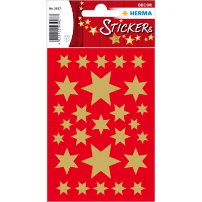 Obrázok produktu pre Herma 3927 Nálepka DECOR hviezdy 6-cípe, zlatá