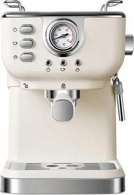 Obrázek produktu pro Espresso stroj Zimilo s tlakem 20 barů, systémem předvaření, regulací teploty NTC, nádržkou na vodu o objemu 1,5 l, parní tryskou, vintage designem, krémovou mléčnou pěnou