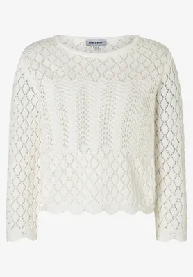 Produktbild von MORE & MORE Ajour Pullover, 3/4 0041 off white 44
