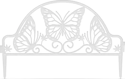 Immagine prodotto di 10x Recinzione da giardino / Bordo per prato / Recinzione da giardino - Recinzione da giardino in plastica con motivo a farfalle - 48 x 31 cm - Nero - Confezione da 10 - Flessibile e collegabile - Per aiuole, prati e vialetti da giardino [11464WH]
