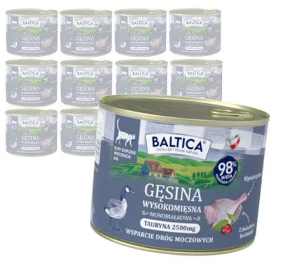 Zdjęcie produktu dla Baltica Smaki Regionów Gęsina 12x185g Bezzbożowa Mokra Karma Dla Kotów Sterylizowanych