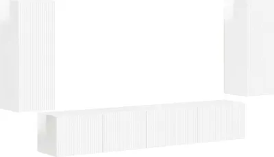 Produktbild von vidaXL TV-Schrankset 4 pcs Hochglanz Weiß Holzwerkstoff