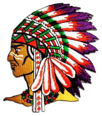 Produktbild von Häuptling Indigen Native American - Aufnäher, Bügelbild, Aufbügler, Applikationen, Patches, Flicken, Zum Aufbügeln, Größe: 7,5 x 6,3 cm