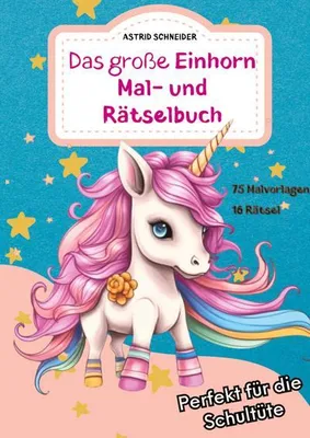 Immagine prodotto di Das große EINHORN Mal- und Rätselbuch. Perfekt für die Schultüte.