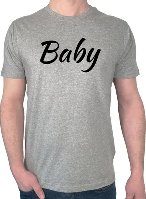 Produktbild von Huuraa Herren T-Shirt Baby Schriftzug M Sport Grey Bio Baumwolle Fairtrade Herrenshirt Geschenkidee