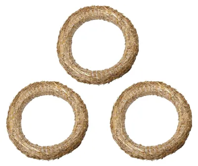 Produktbild von Strohkränze, 3 Stück | Durchmesser 30 cm | Stärke 5 cm | Strohrömer, Türkranz, Deko-Kranz, Kranz-Rohling, Strohring
