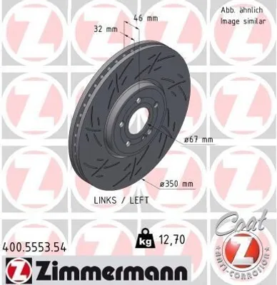 Produktbild von ZIMMERMANN Bremsscheibe Vorne Links passend für MERCEDES-BENZ A-Klasse (W177) 350mm 400.5553.54
