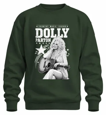 Zdjęcie produktu dla Bluza z kapturem w stylu country, z motywem Dolly Parton, z motywem westernowej gitary, kolor: butelkowa zieleń, rozmiar: M