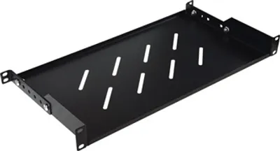 Obrázek produktu pro Nastavitelná police 19" 1U, hloubka 280 mm, barva černá RAL9004