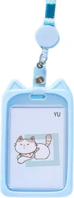 Immagine prodotto di INF Porta badge identificativo con cordino retrattile Blu