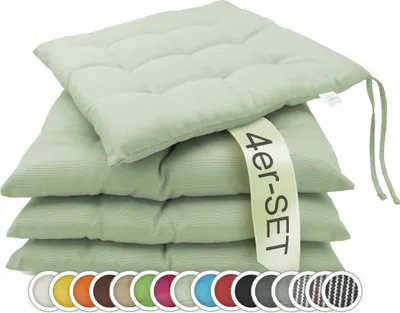 Produktbild von Sitzkissen Stuhlkissen 4er Set, ca. 40x40 cm, grün (lindgrün)