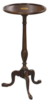 Immagine prodotto di Casa Padrino Tavolino barocco marrone scuro/oro Ø 30 x h. 62 cm - Tavolino rotondo in mogano a fiori
