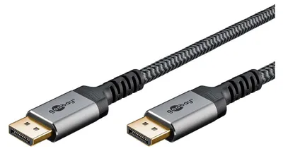 Produktbild von Goobay DisplayPort-auf-HDMI-Kabel, 4K/60 Hz, 18 Gbit/s, 2 m, schwarz, silber