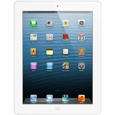 Produktbild von Apple iPadME393FD/A 24,6 cm (9,7 Zoll) (IPS-Technologie (In-Plane-Switching), Retina-Display) 128 GB Tablet-PC - Apple A6X Prozessor - Weiß - iOS 6 - Multi-Touch 2048 x 1536 Display - Bluetooth - LED Hintergrundbeleuchtung - Slate