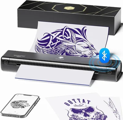 Image de Imprimante à pochoir - Imprimante pour tatouages - Imprimante à pochoir - Imprimante thermique - Imprimante Bluetooth