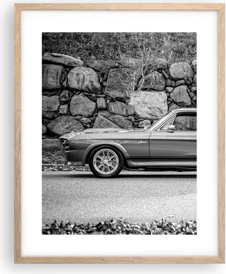 Produktbild von Gerahmtes Poster - Rahmen in heller Eiche - Auto Ford Mustang - 40x50 cm - Wand Bild - Wanddeko - Wandbilder - Kunstposter - Wandposter - Bilderrahmen - Bilder - Kunstdruck - P2NPA40x50-5011