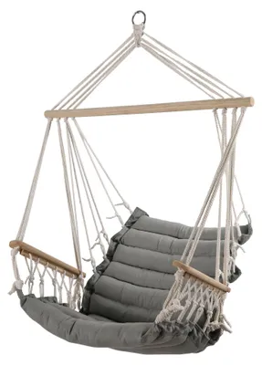 Produktbild von DESIGN Hängesessel MALY-INDOOR Hängekorb Schwebesessel Stoffsessel mit extrem gemütlichem Sitz Kissen 6cm dick inkl. Armlehnen (ohne Hängesesselstell)