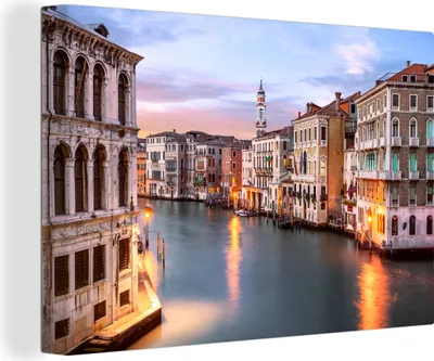 Produktbild von OneMillionCanvasses® - Leinwandbilder - 150x100 cm, Venedig - Sonnenuntergang - Italien, Wandbilder Kunstdruck Wanddekoration