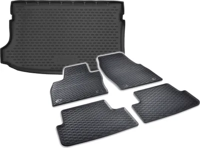 Produktbild von Gummi Kofferraumwanne + Fußmatten Set für VW T-Cross, Bj. 2018-