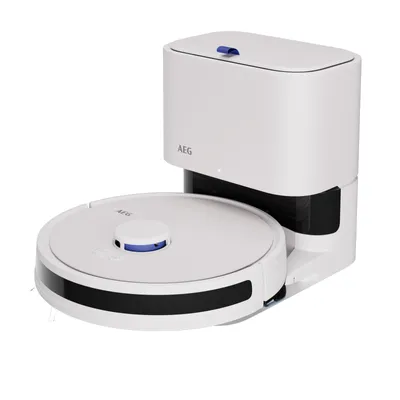 Produktbild von AEG AR71UW2SW Saugroboter (4000 Pa Saugleistung, LiDAR Navigation, 20 mm Hindernisüberwindung, Automatische Entleerungsstation), Farbe:Weiß