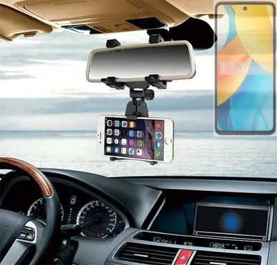 Produktbild von K-S-Trade Smartphone Halterung kompatibel mit ZTE Axon 60 Lite Rückspiegel Halterung schwarz Auto Halterung KFZ Halter