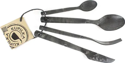 Produktbild von Kupilka Besteck Set, 4er Set KCUTK0 schwarz - schwarzes Campingbesteck