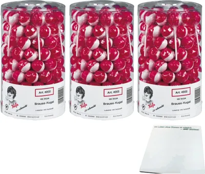 Produktbild von Küfa Brause Kugellolly 3er Pack (3x 100x 16g Lutscher) + usy Block