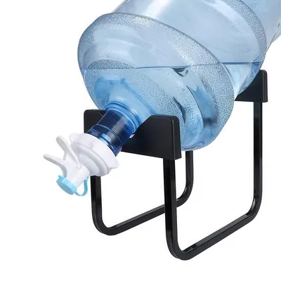 Produktbild von Flaschenständer, rostfreier und rutschfester PP-Wasserständer mit Trinkventil, passend für 5,5 cm Durchmesser 19 Liter Kunststoff-Wassereimer