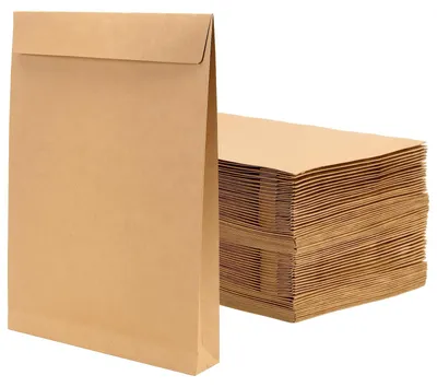 A4-Versandtaschen, 60 Stück, Kraftpapier, 238x335x40 mm, braun
