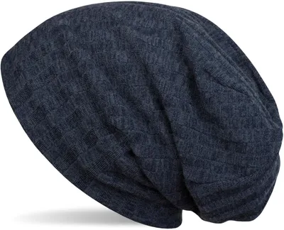 Produktbild von styleBREAKER warme Feinstrick Beanie Mütze mit Streifen Strick Muster und sehr weichem Fleece Innenfutter, Slouch Longbeanie, Uni 04024108