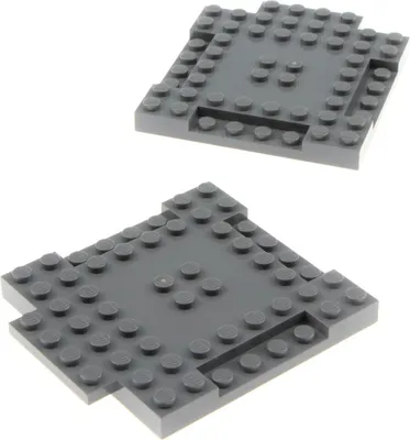 Produktbild von 2x Lego Bau Platte modifiziert 8x8 neu-dunkel grau Stein Star Wars 6400317 15624
