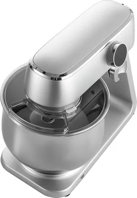 Obrázok produktu pre Stojanový mixér, 7,4 l elektrický kuchynský mixér, 1800 W mixér na cesto, 10 rýchlostí, mixér s naklápacou hlavou a nerezovou misou, háčik na cesto, metla, šľahač, na pečenie, miešanie, šľahanie a miesenie, strieborný