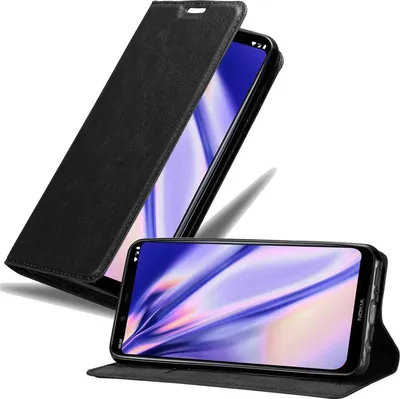Produktbild von Cadorabo Hülle für Nokia 8.1 Schutz Hülle in Schwarz Handyhülle Etui Case Cover Magnetverschluss