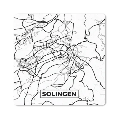 Produktbild von MuchoWow® Mauspad Mousepad Solingen - Karte - Stadtplan 20x20 cm - Mousepads - Maus Mat - Pad - Mausunterlage - Desk Mat - Bureauartikeln
