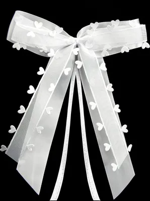 Productafbeelding van Autostrikken met hartjes wit - Set van 25 - Bruiloft decoratie voor de auto