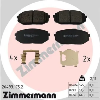 Produktbild von ZIMMERMANN Bremsbeläge Satz Vorne Bremsklötze für HYUNDAI Tucson (NX4, NX4E) 26493.175.2