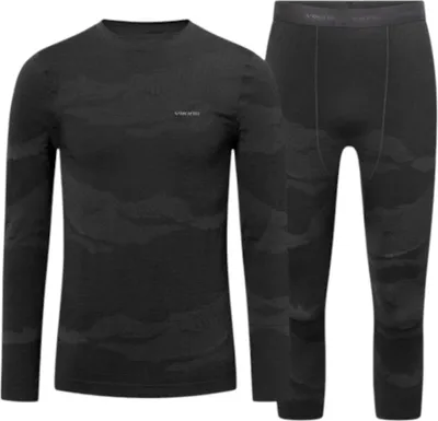 Image de VIKING Base Layer Gasher Ensemble de sous-vêtements merino 3/4 hommes noir L