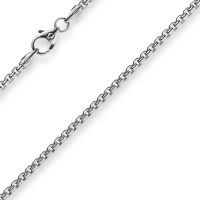 Produktbild von 2mm Venezianerkette rund 585 Gold Weißgold Kette Collier Halskette 60cm Damen