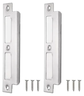 Productafbeelding van 2 stuks veiligheidsvergrendelplaat van roestvrij staal, 155 mm x 35 mm, zilverkleurig