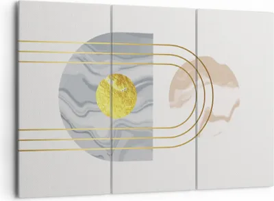 Produktbild von Bild auf Leinwand - Leinwandbild - 3 Teile - Modern Gold abstrakt - 165x110cm - Wand Bild - Wanddeko - Wandbilder - Leinwanddruck - Bilder - Wanddekoration - Leinwand bilder - CE165x110-4574