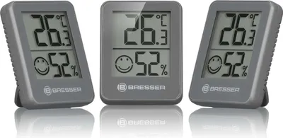 Produktbild von thermometer Temeo Hygro58 mm grau 3 Stück