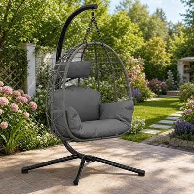 Imagen del producto de Silla colgante para exteriores, 196 cm. Silla colgante con estructura
