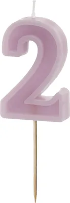 Zdjęcie produktu dla Świeczka urodzinowa Cyferka 2, fiolet, 6 cm