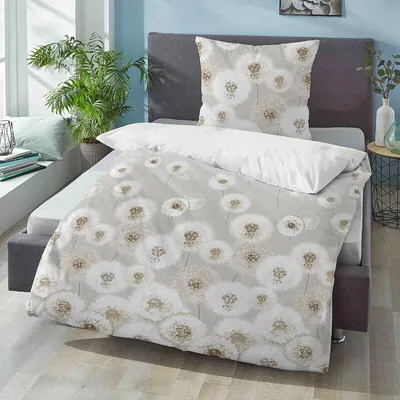 Produktbild von Biberna Feinbiber Bettwäsche Pusteblume kitt 135x200 cm + 80x80 cm